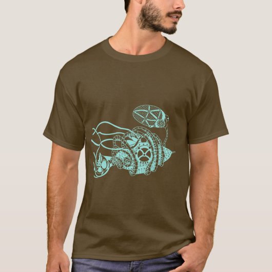 T-shirt Bactériophage de Steampunk contre des bactéries (Devant)