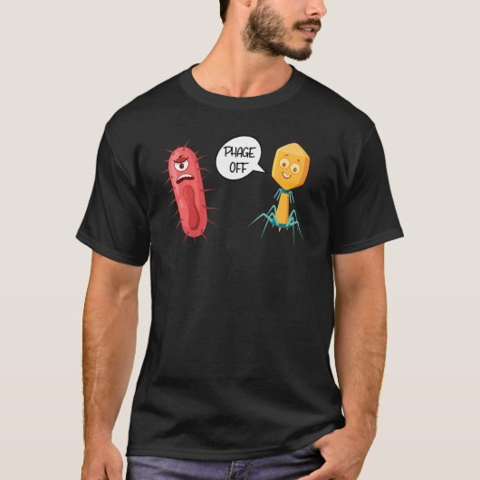 T-shirt Bactériophage drôle de phase 2 (Devant)