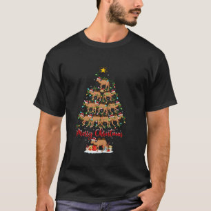 T-shirt Bactrian Camel Xmas Éclairage Père Noël Camel Noël