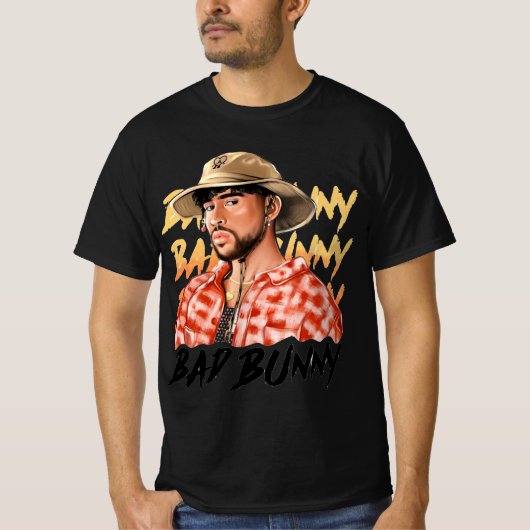 T-shirt Bad Bunny au Panama Casquette Un Verano Sin Ti Ill (Devant)