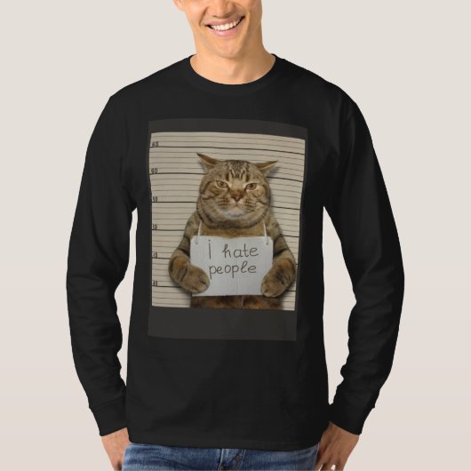 T-shirt Bad Cat I Hate People (Devant)