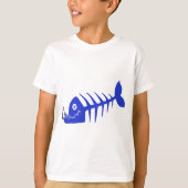 T-shirt Bad Fish Skull Blue (Devant)