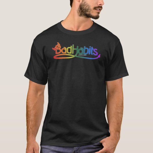 T-shirt Bad Habits Denver Rainbow Logo (Devant)