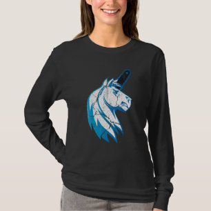 T-shirt Bad Horse Unicorne Avec tronçonneuse Et Flames Ble