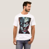 T-shirt Bad Joke Split Face Duality Art (Devant entier)