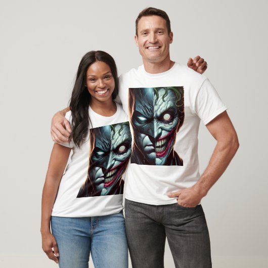 T-shirt Bad Joke Split Face Duality Art (Unisexe)
