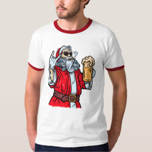 T-shirt Bad Père Noël, Rock, Bière et Cigar