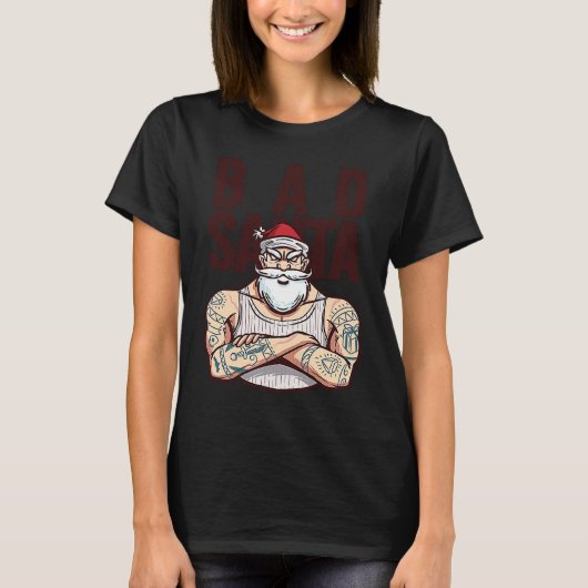 T-shirt Bad tattoo santa christmas (Devant)