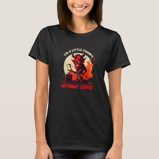 T-shirt Bad-tempered Devil - Grumpy Without Coffee Premium (Devant)