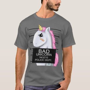 T-shirt Bad Unicorn Pissé Du Département De Police Signer 