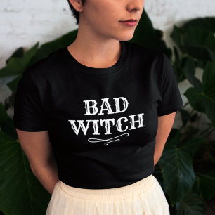 T-shirt Bad Witch Black and White Womens Halloween