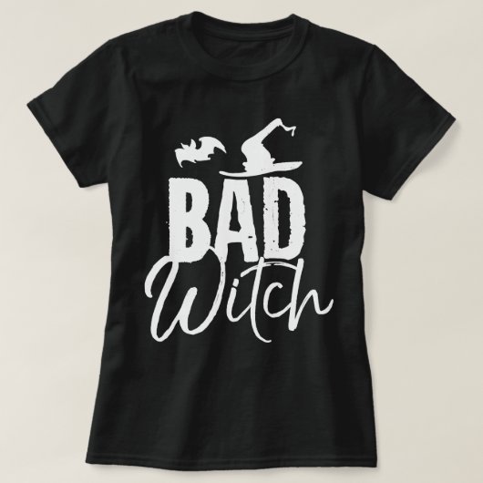 T-shirt Bad Witch Funny Halloween Party Couples Costume Lo (Design devant)