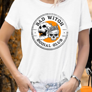T-shirt Bad Witch Social Club - Halloween Skeleton