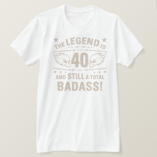T-shirt Badass du 40e anniversaire (Design devant)