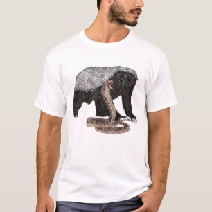 T-shirt Badass Honey Badger & Cobra Snake Funny Animal Art
