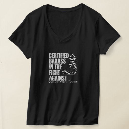 T-shirt Badass Neuroendocrine Cancer Awareness NET Zebra R (Poser)