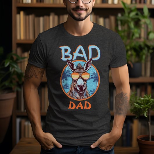 T-shirt Badass Papa Cool Trippé Donkey Lunettes de soleil 