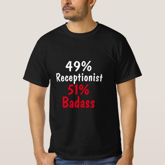 T-shirt Badass réceptionniste (Devant)