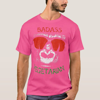 T-shirt Badass végétarien (gorille) drôle cool veggie amou