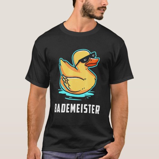 T-shirt Bademeister Lifeguard Rubber Duck Pool extérieur (Devant)