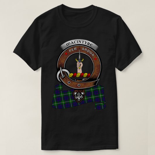 T-shirt Badge de clan écossais MacIntyre Tartan (Design devant)