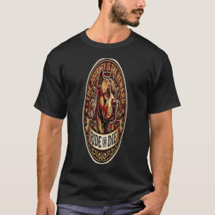 T-shirt Badge de motard vintage Pitbull Ride or Die