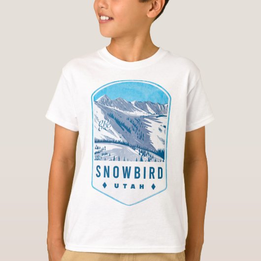 T-shirt Badge de ski Snowbird Utah (Devant)