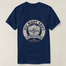 T-shirt badge d'infirmière de nuit en soins intens