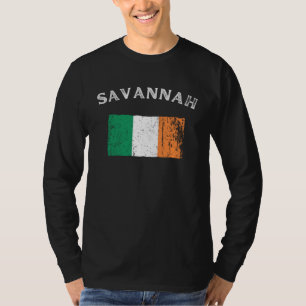 T-shirt Badge du drapeau irlandais américain de SAVANNAH G