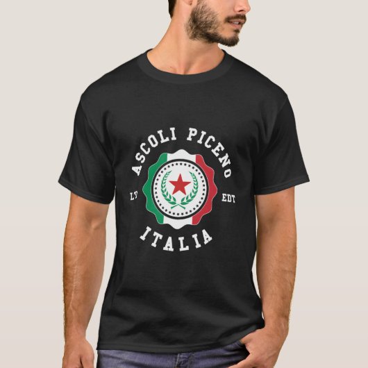 T-shirt Badge du drapeau italien Ascoli Piceno (Devant)