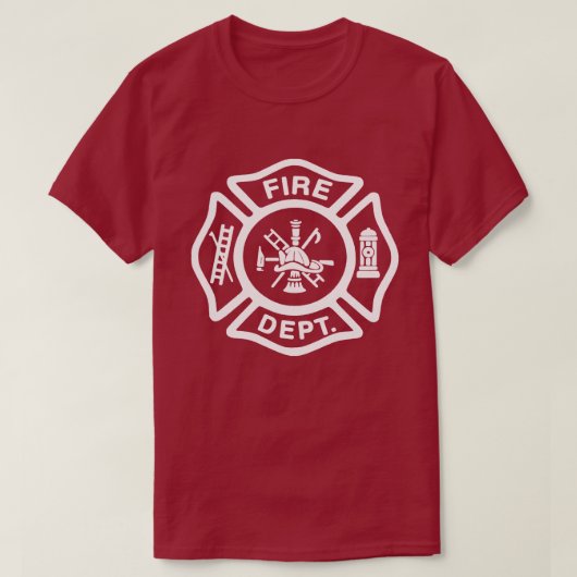 T-shirt Badge du service d'incendie blanc (Design devant)