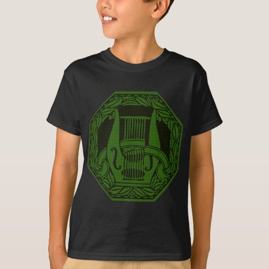 T-shirt Badge Green Lyre (Devant)