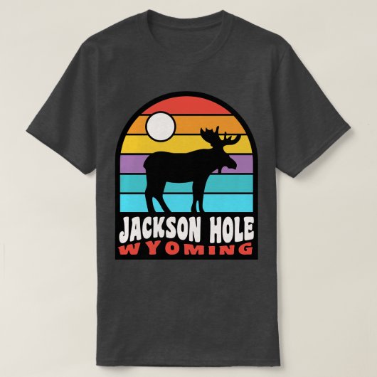 T-shirt Badge Jackson Hole Wyoming Moose (Design devant)