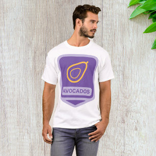 T-shirt Badge minimaliste Avocado en violet et or