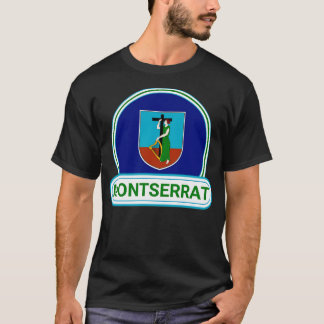 T-shirt Badge Montserrat Country Drapeau Montserrat