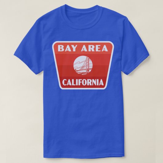 T-shirt Badge rétro de Bay Area California Red (Design devant)