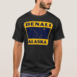T-shirt Badge rétro de Denali Alaska Jaune