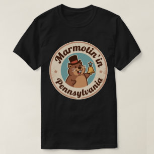 T-shirt Badge Rétro Pennsylvania Marmot avec Liberté