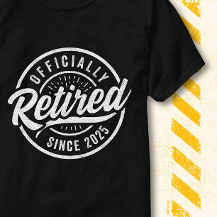 T-shirt Badge Rétro Vintage Officiellement à la Retraite D