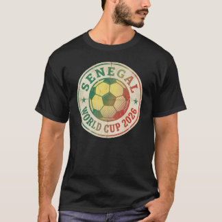 T-shirt Badge Vintage Coupe du Monde 2026 Sénégal Football