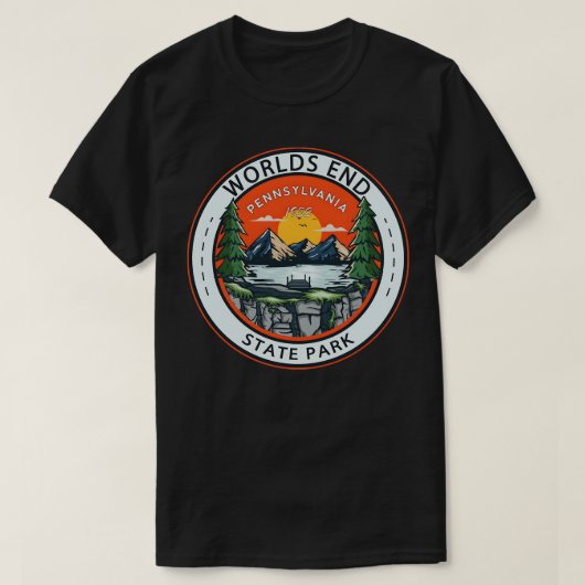T-shirt Badge Worlds End State Park Pennsylvania (Design devant)