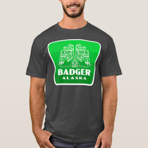 T-shirt Badger Alaska Retro Bird Badge Green