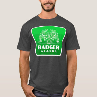 T-shirt Badger Alaska Retro Bird Badge Green