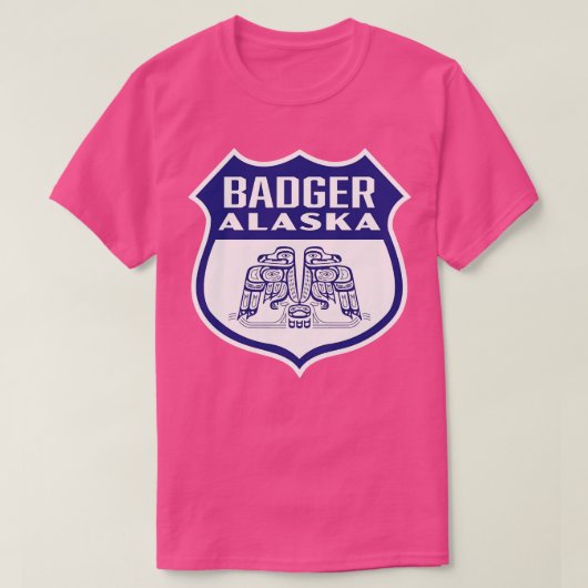 T-shirt Badger Alaska Retro Bird Shield Blue (Design devant)