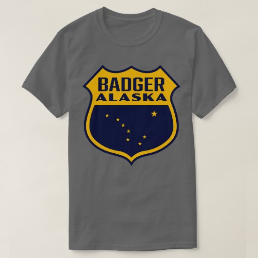 T-shirt Badger Alaska Retro Shield Jaune (Design devant)