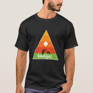 T-shirt Badger Animal Triangle Nature Avec Soleil