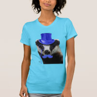 Badger avec chapeau bleu et moustache