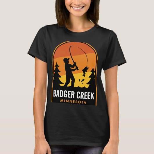 T-shirt Badger Creek Minnesota Fishing (Devant)