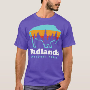 T-shirt Badlands National Park Bison Retro Dakota du Sud
