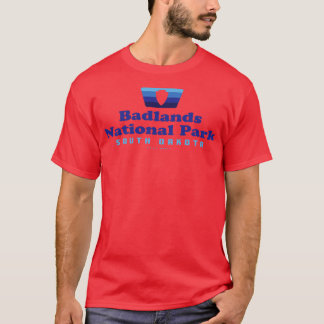 T-shirt Badlands National Park Insigne rétro Arrowhead Blu
